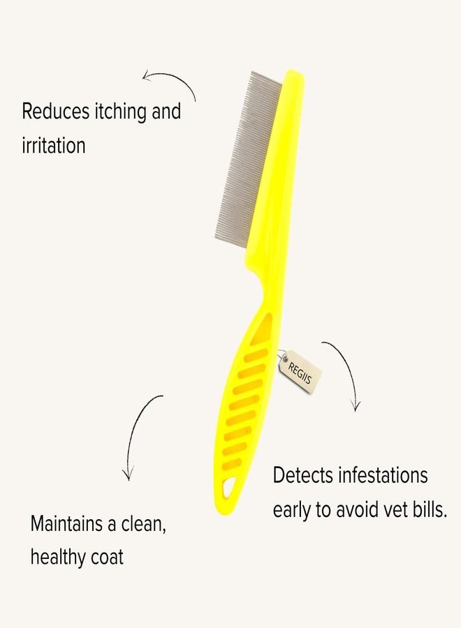 Regiis Pet Deshedding Shampoo with Vitamin A, Aloe Vera, 200ml, Grooming Brush Set, Blue Yellow Combs for Dogs, All Pet Types(Pack of 3) - Image 5